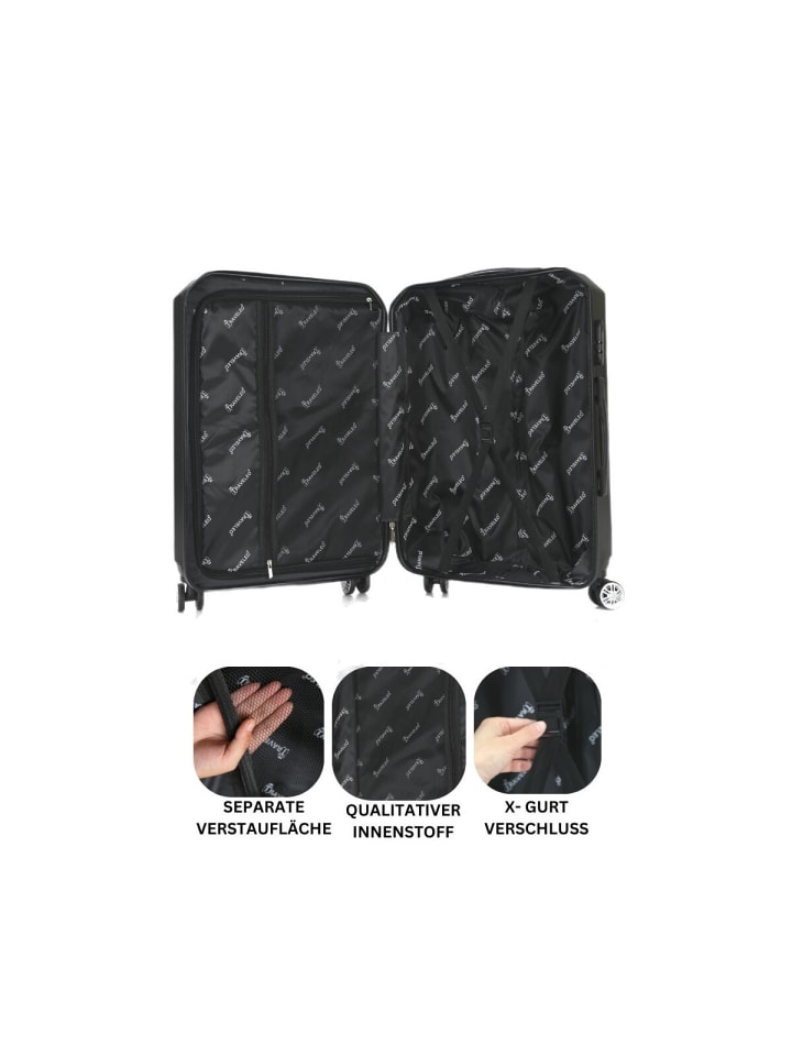 COFI 1453 Reisekoffer Koffer 3 tlg Hartschale Trolley Set in Schwarz günstig kaufen onesize