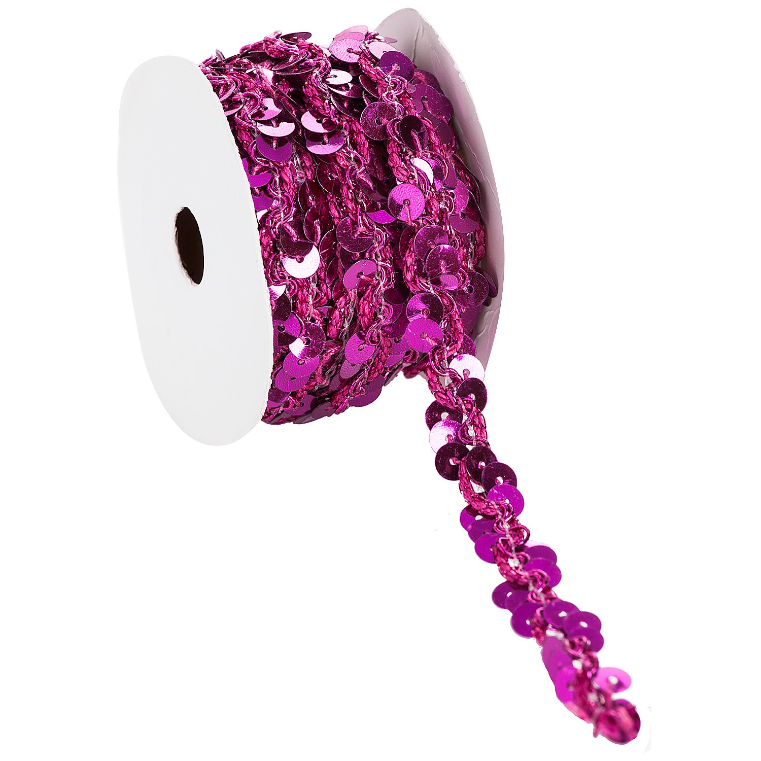 Metallic-Paillettenband, pink, Breite: 10 mm, Länge: 3 m
