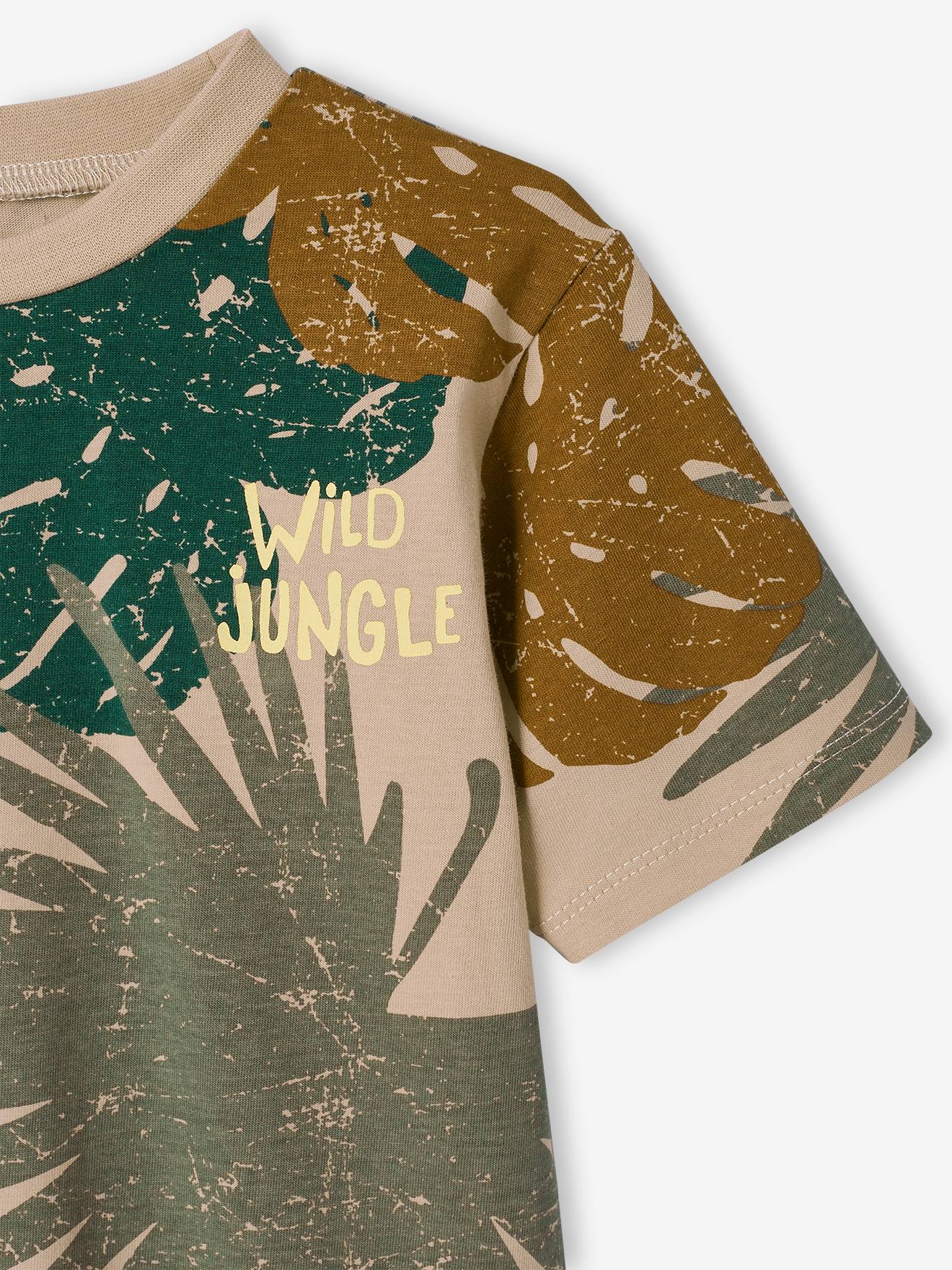 Ensemble tee-shirt et short en gaze de coton vert sapin