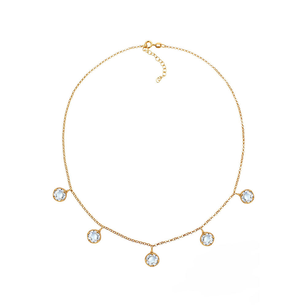 Elli Elli Collier Choker Pendentifs Minimal Basic avec des Cristaux Collier Femme - (9 collier