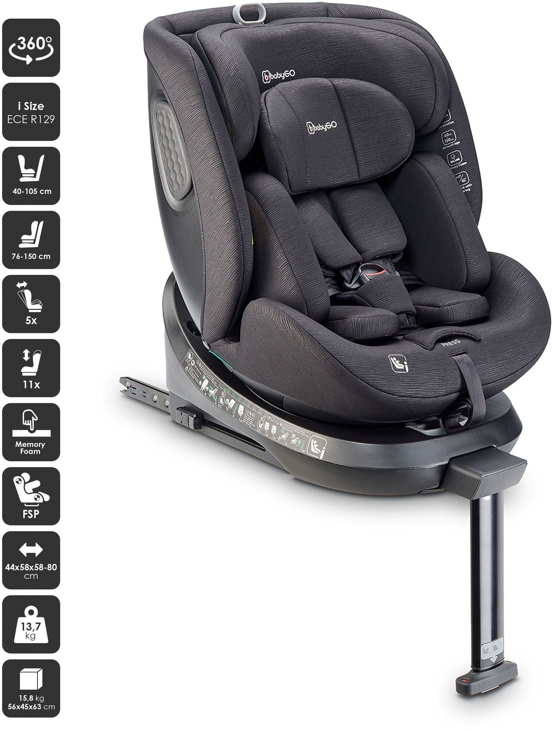 BabyGo Autokindersitz Move 360 I Size, für Körpergröße von 40-150 cm