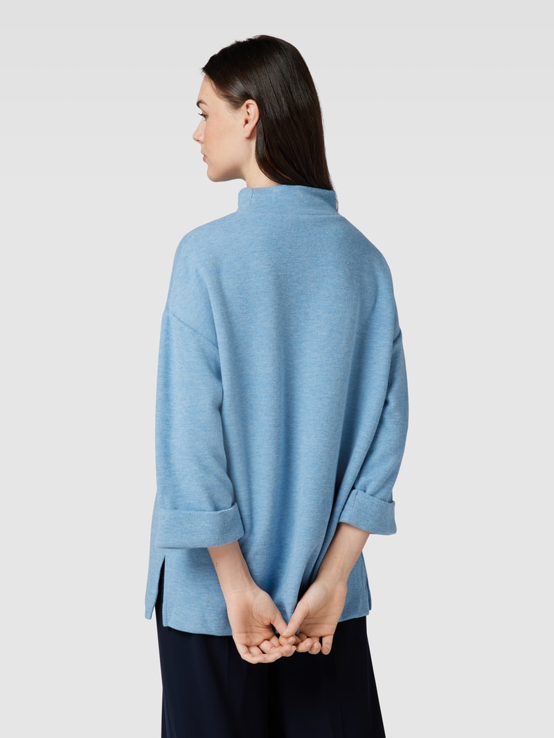 Sweatshirt mit Stehkragen Modell 'Ally' in hellblau meliert