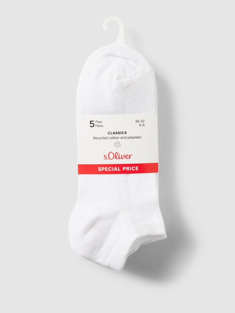 Sneakersocken mit Stretch-Anteil im 5er-Pack in weiß