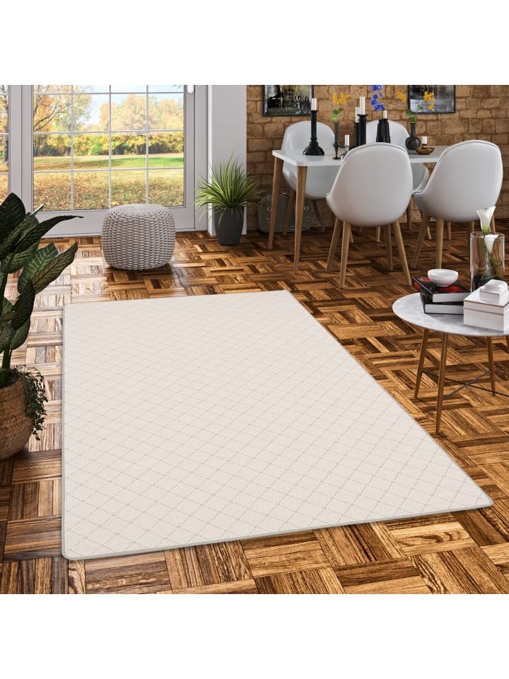 Snapstyle In & Outdoor Teppich Flachgewebe Oslo Karo Modern in Hellgrau günstig kaufen