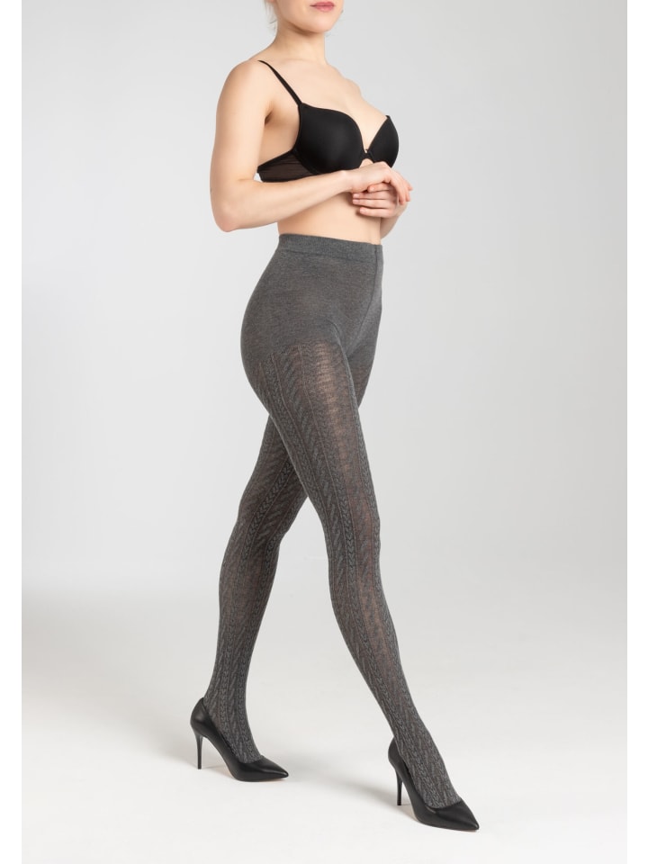 S. Oliver Strumpfhose Cable Stitch 1er Pack originals in dunkelgrau melange günstig kaufen