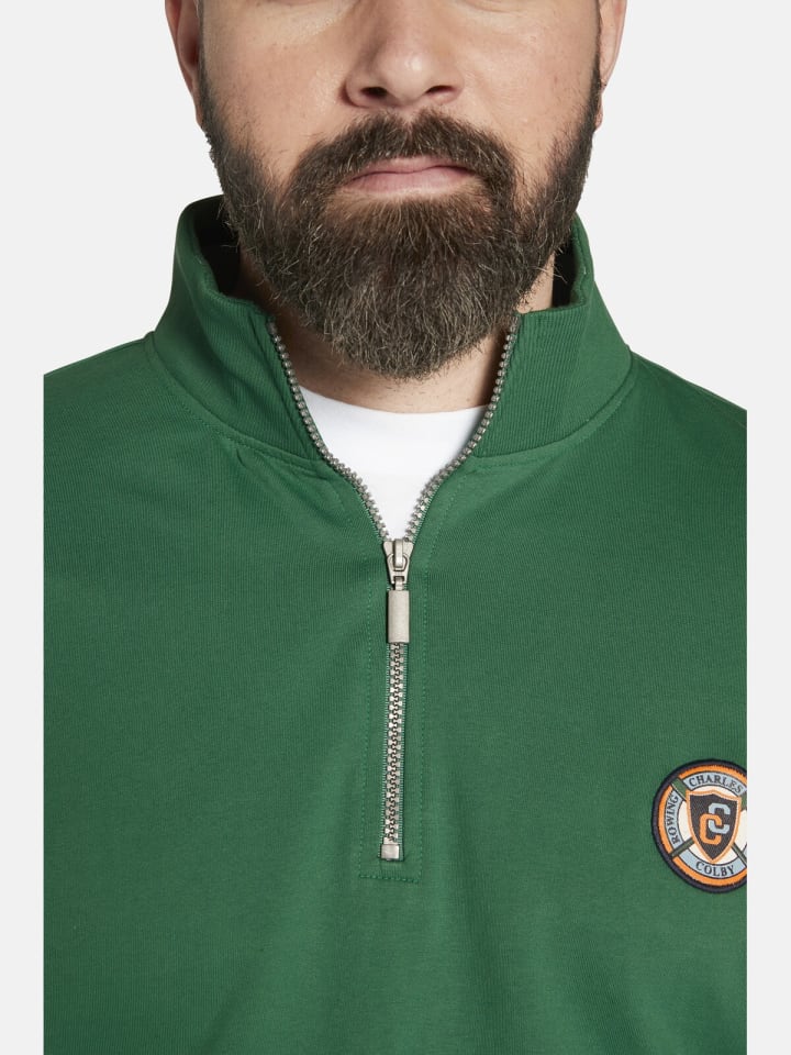 Charles Colby Sweatshirt EARL TIARNAN in dunkelgrün günstig kaufen