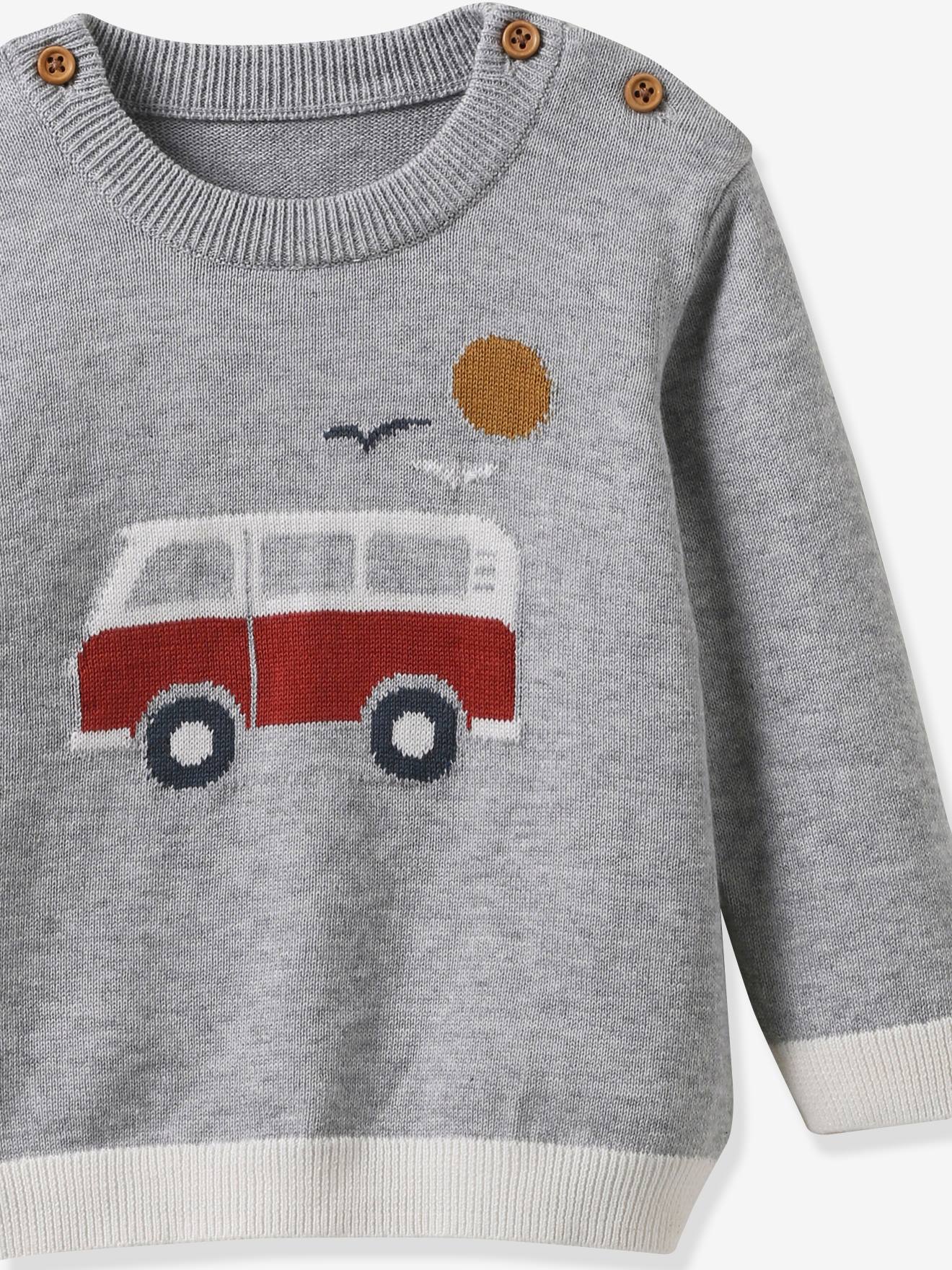 Cyrillus Baby Pullover CYRILLUS, Bio-Baumwolle - grau meliert