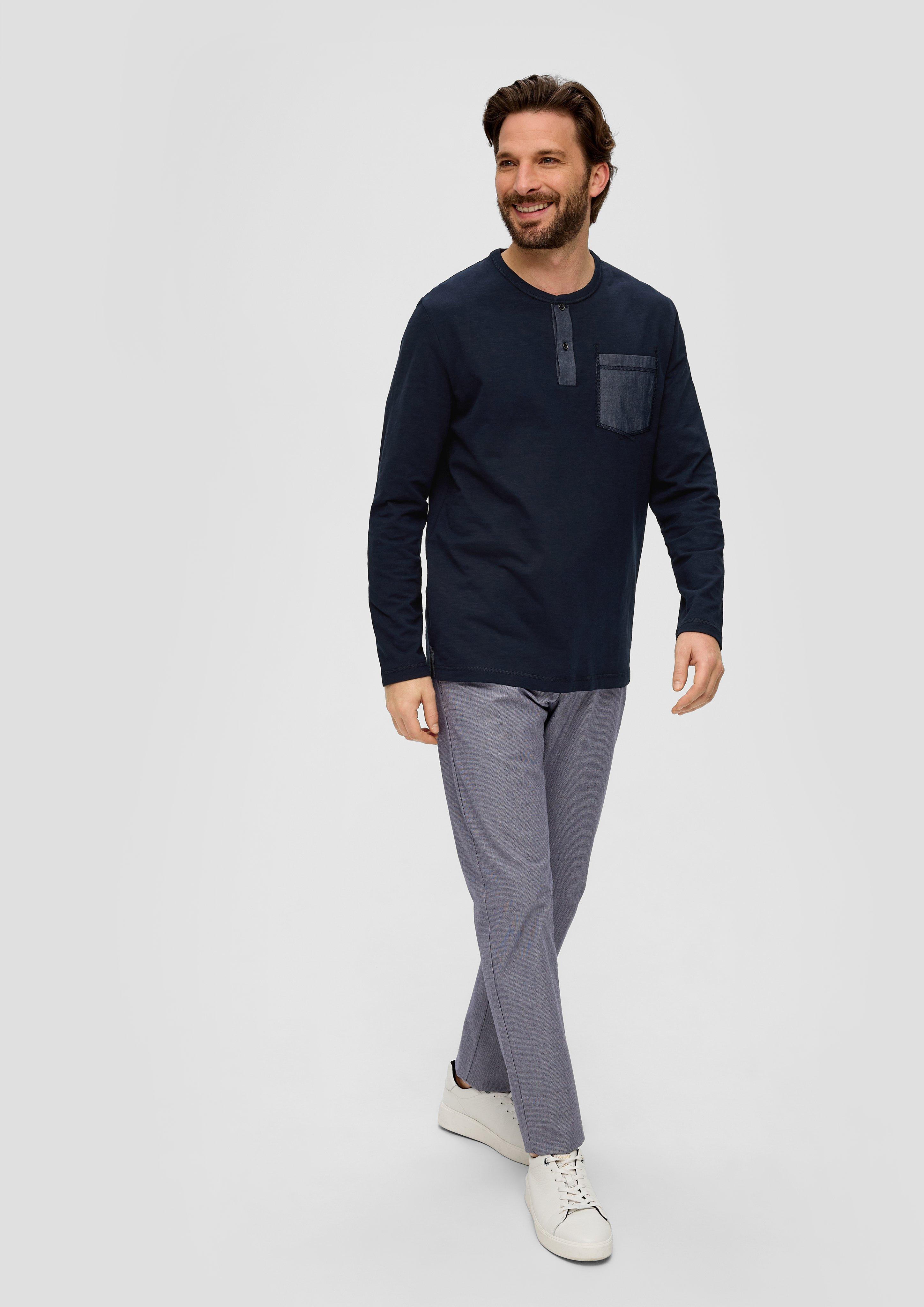 Langarmshirt mit Henley-Ausschnitt  2143931-5978