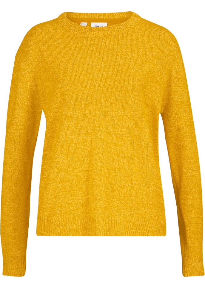 Strick-Pullover mit Rundhals-Ausschnitt in Melange