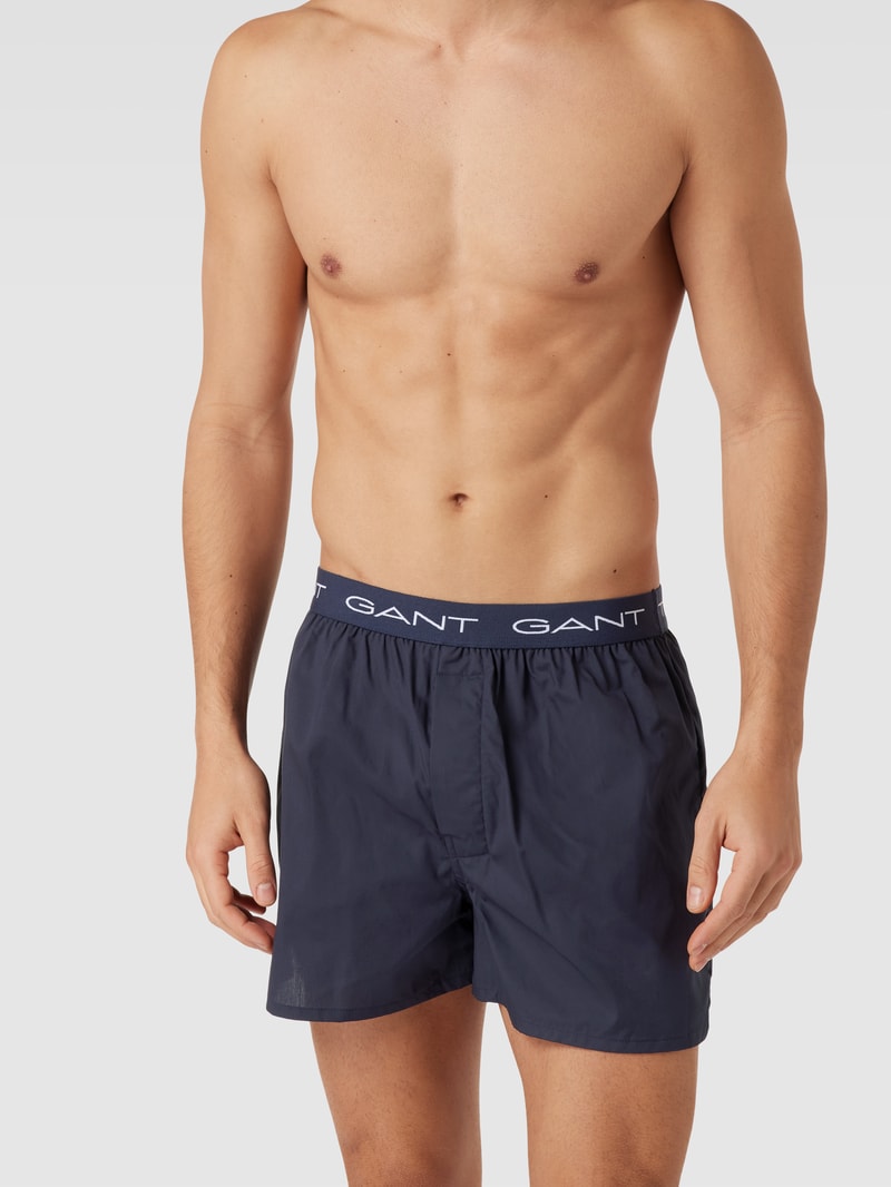 Boxershorts mit elastischem Logo-Bund im 2er-Pack in dunkelblau