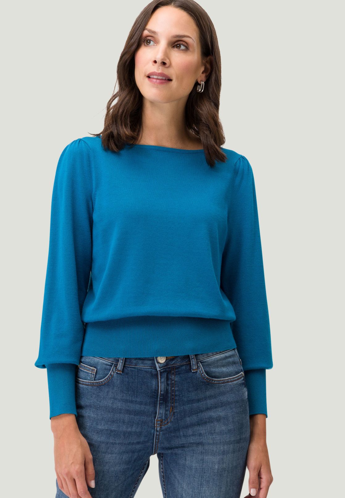 Strickpullover mit Rundhals
