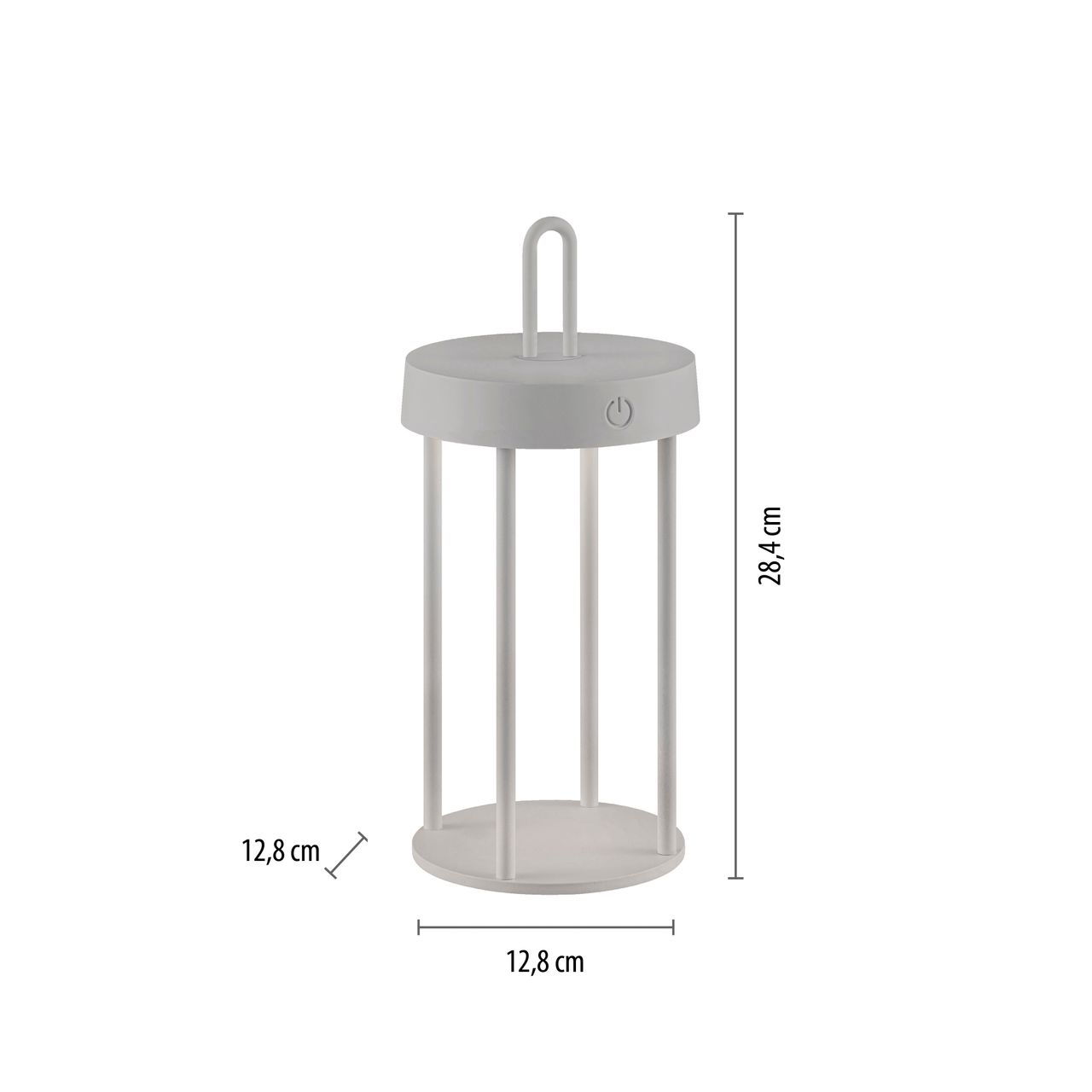 JUST LIGHT Akku Tischleuchte ANSELM, 1x LED-Board/1,50Watt/2700Kelvin, IP44, Greige