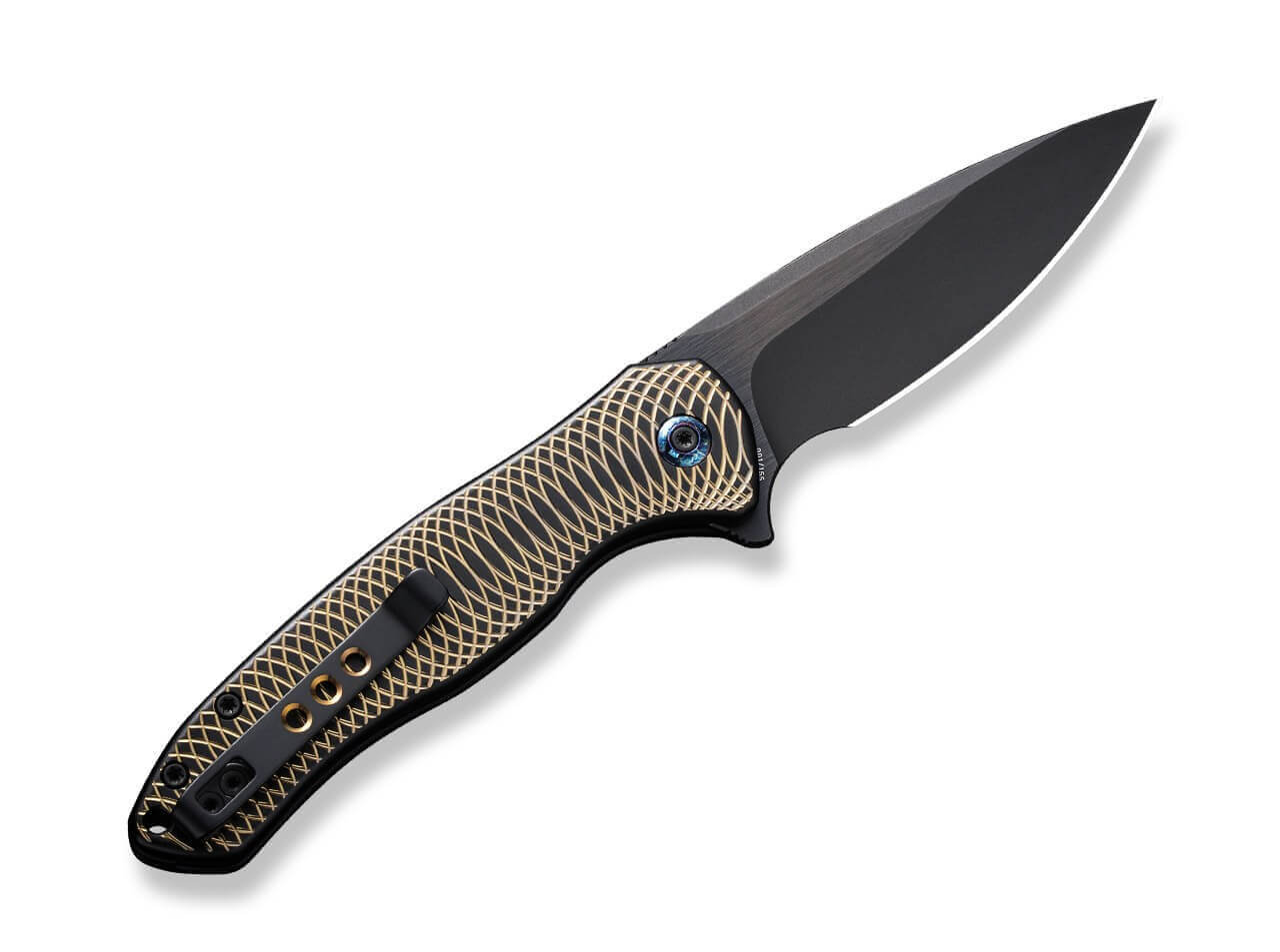 Button Lock Kitefin Titanium Black & Golden Ripple
