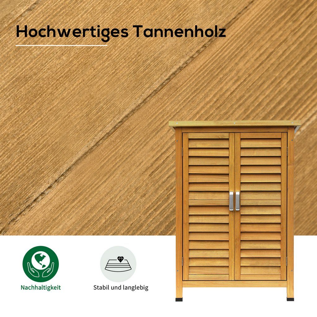 MCombo Gartenbox MCombo Gartenschrank Geräteschuppen Werkzeugschrank 0690/0870/1280, Outdoor-Schrank Gartenbox, aus Holz