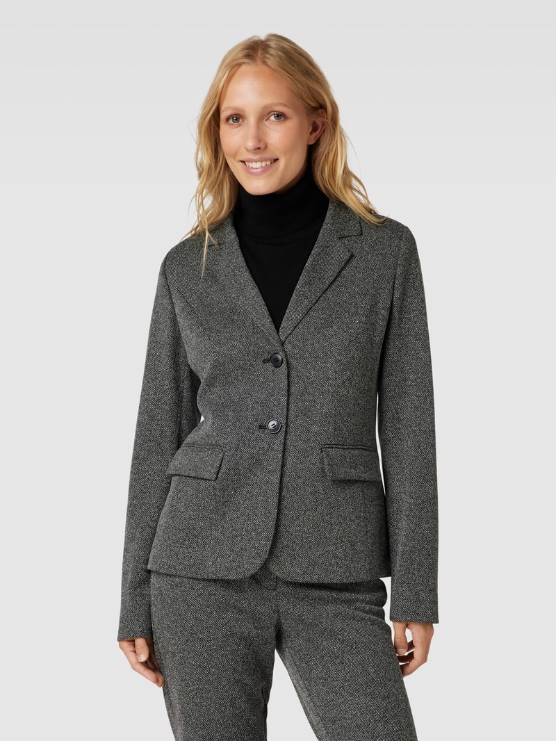 Blazer mit Reverskragen in schwarz