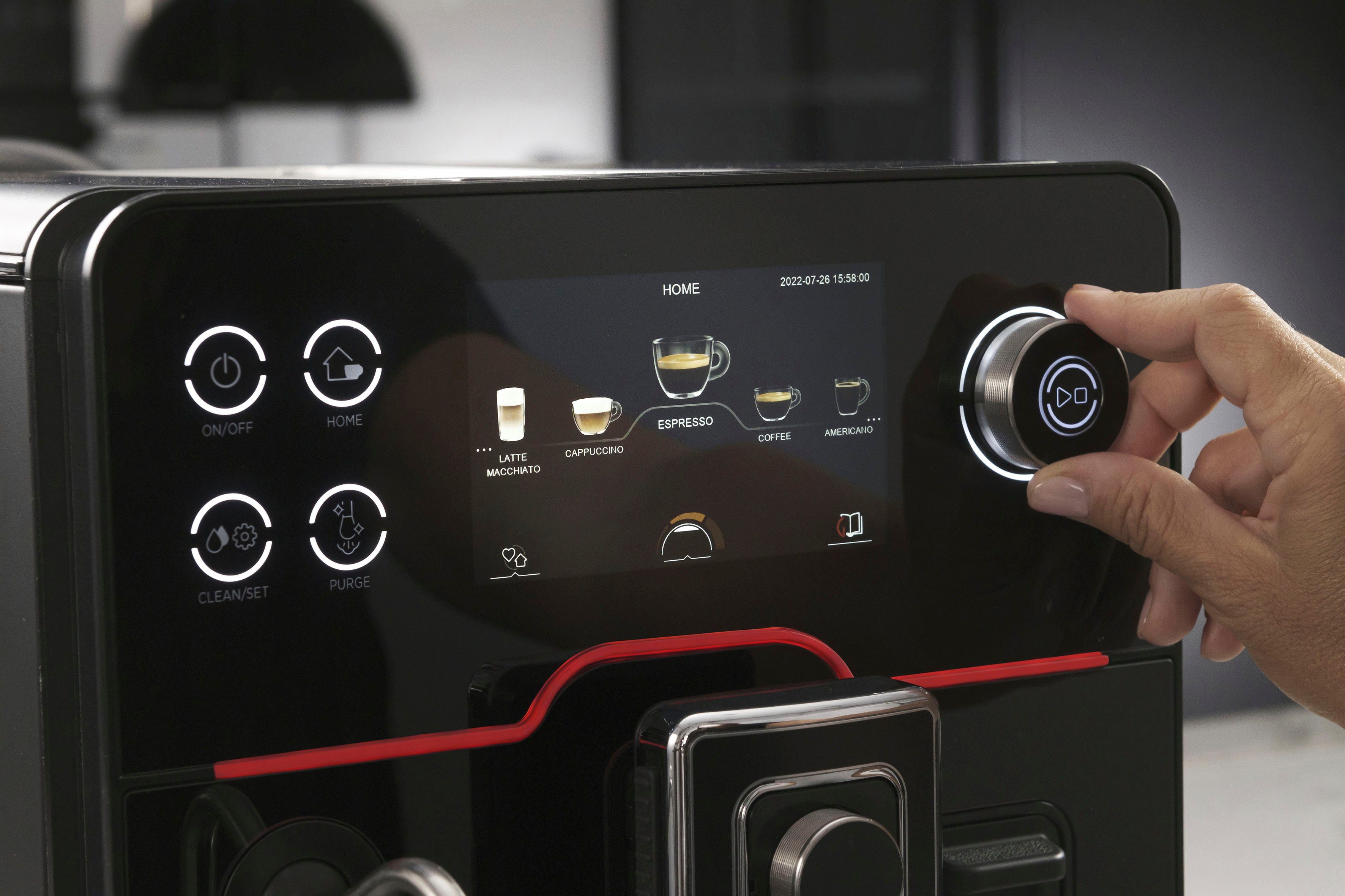 Gaggia Kaffeevollautomat Accademia, hochwertige schwarze Glasfront