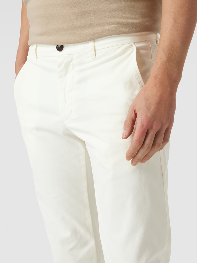 Chino mit französischen Eingrifftaschen Modell 'DENTON' in weiß