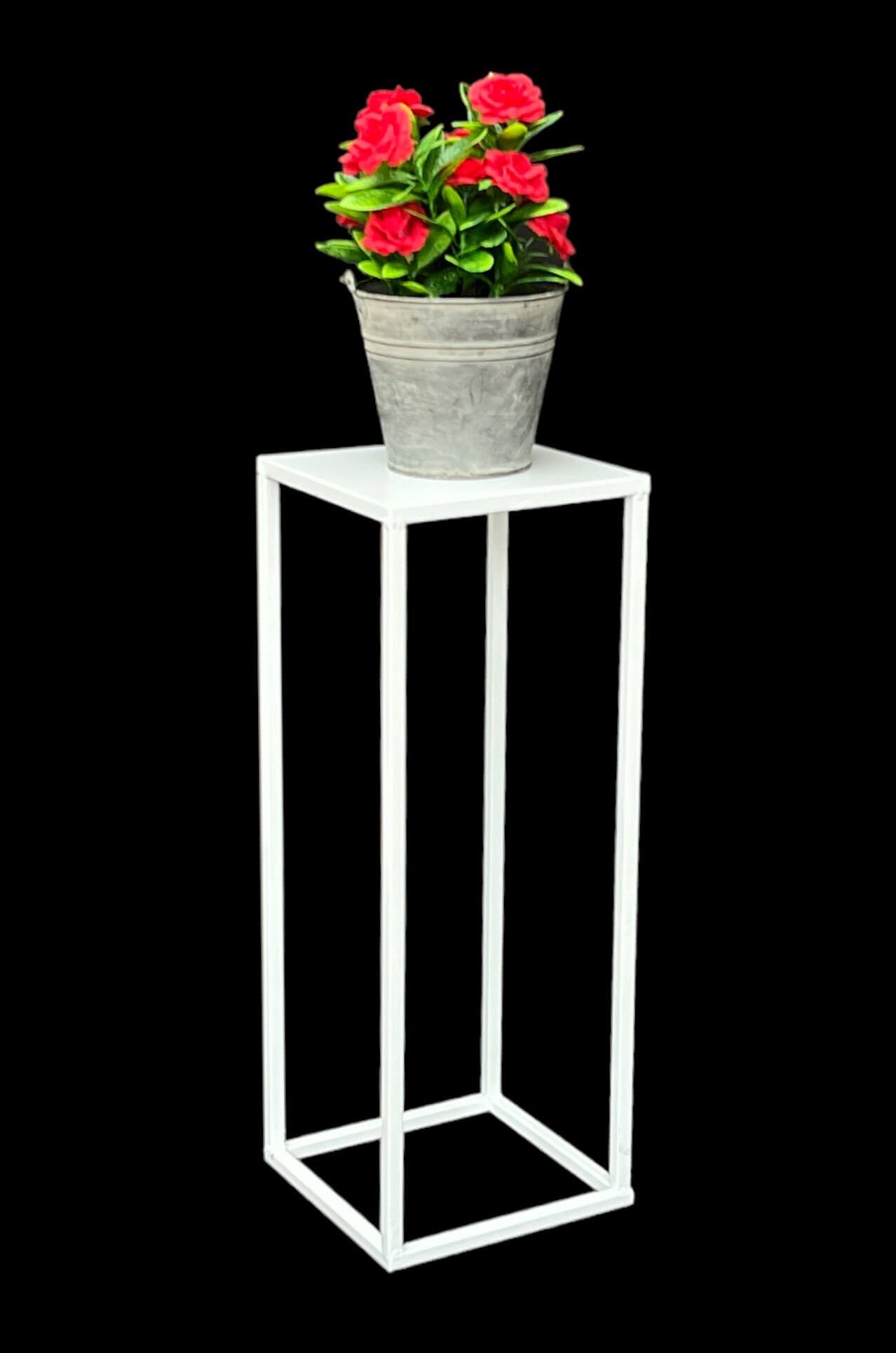 DanDiBo Blumenhocker DanDiBo Blumenhocker Metall Weiß Eckig 50 - 70 cm Blumenständer