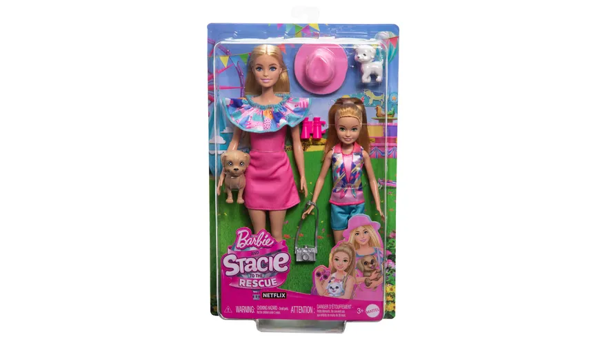Barbie und Stacie Schwestern Puppenset mit 2 Hunden und Zubehör