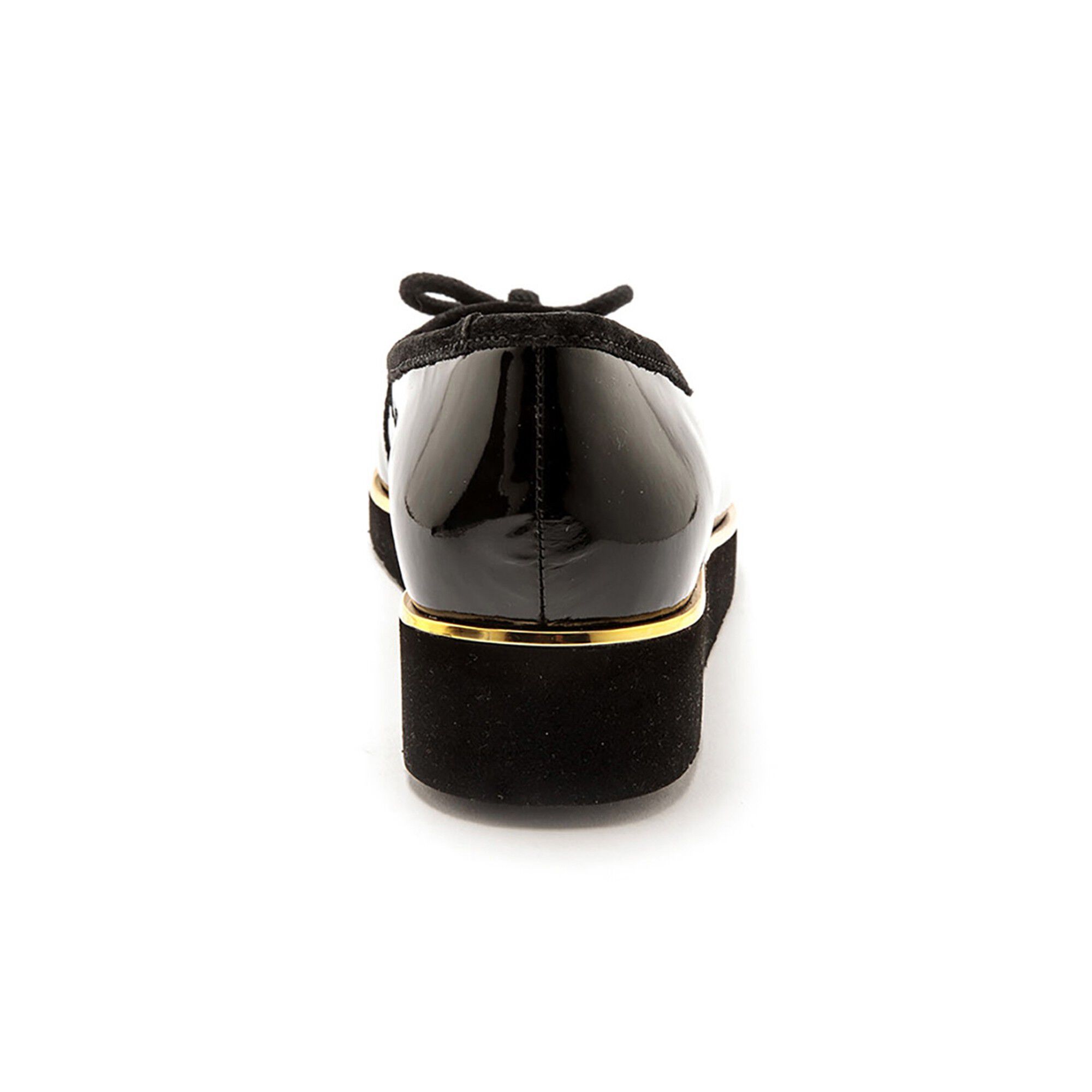 Ballerine compensée largeur confort en cuir verni