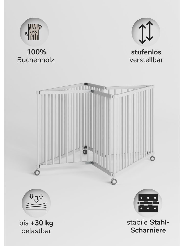 Sämann Sämann Laufgitter faltbar - weiß - Premium Kollektion günstig kaufen 100x100 cm