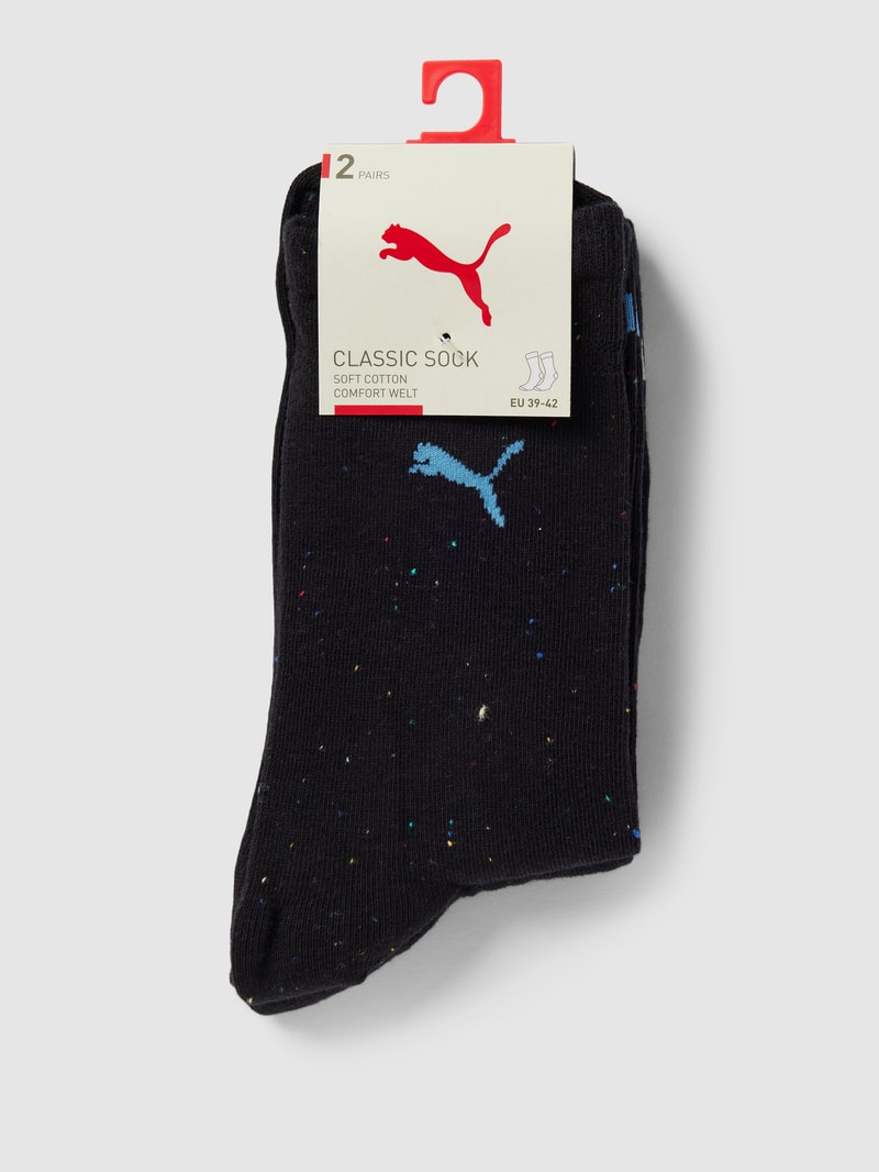 Socken mit Label-Details im 2er-Pack in schwarz