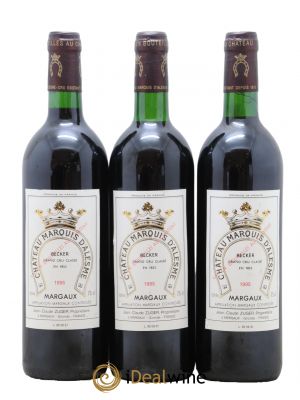 Château Marquis d'Alesme Becker 3ème Grand Cru Classé  1995 - Lot de 3 Bouteilles