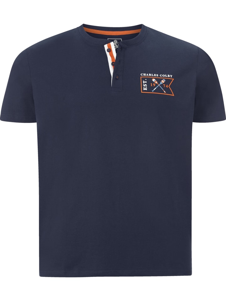 Charles Colby T-Shirt EARL MAXEN in dunkelblau günstig kaufen