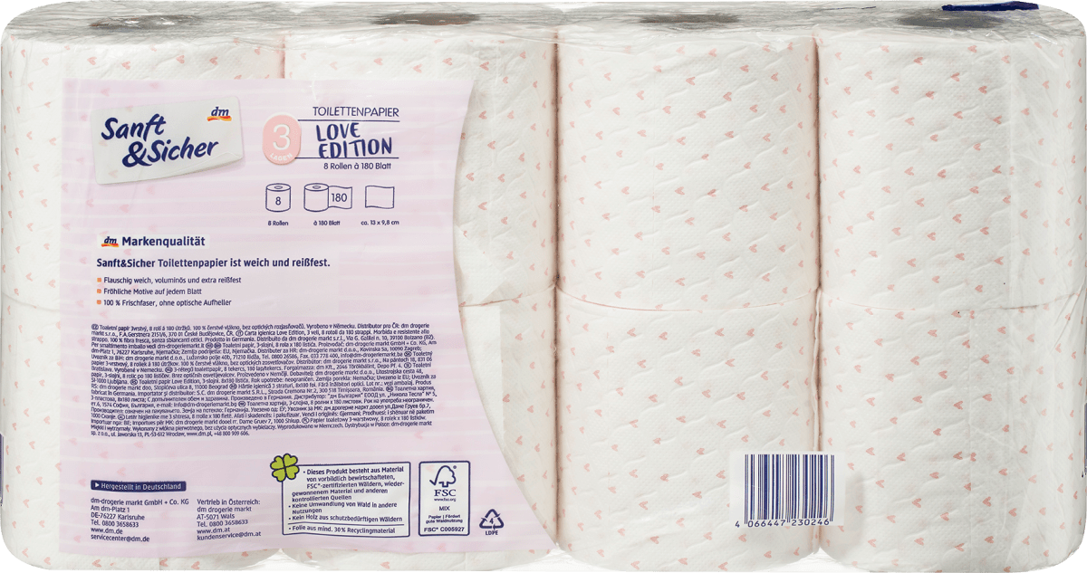 Toilettenpapier Saison 3lagig 8x180 Blatt, 8 St