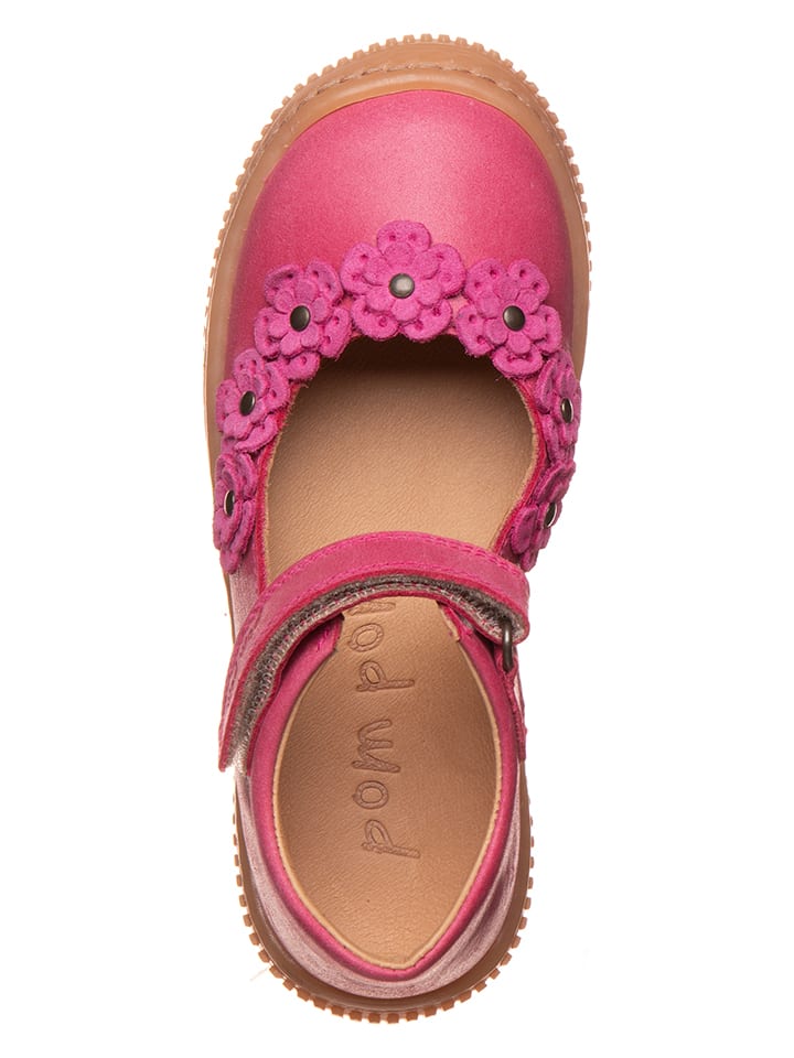 POM POM Leder-Ballerinas in Pink günstig kaufen