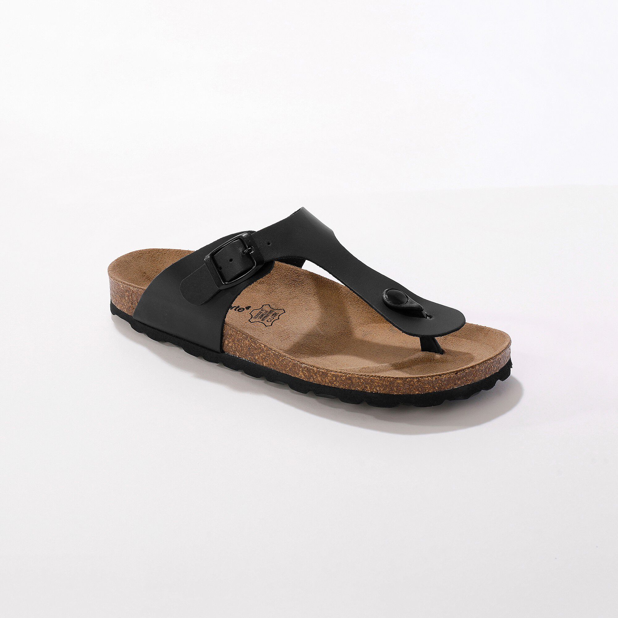 Sandales entredoigts cuir à boucle réglable