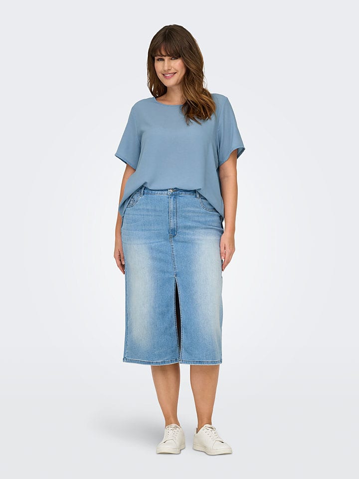 ONLY Carmakoma Bluse in Hellblau günstig kaufen