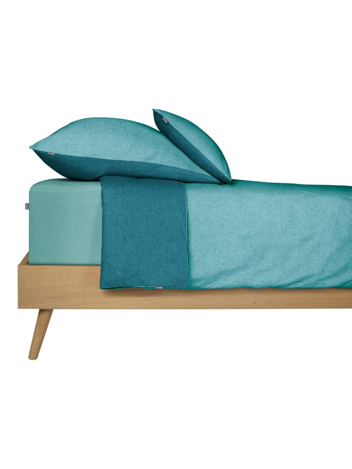 Schiesser 2er-Set: Renforcé-Kissenhüllen in Türkis günstig kaufen 40 x 80 cm