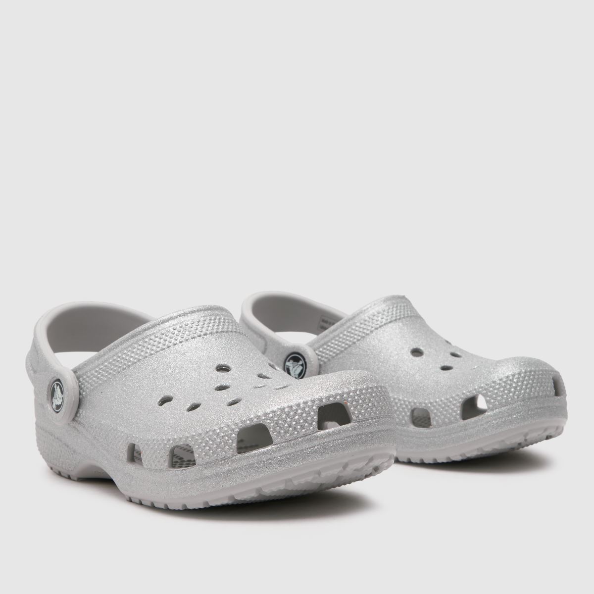 Crocs ezüst klasszikus csillámos klumpa lányok junior szandál