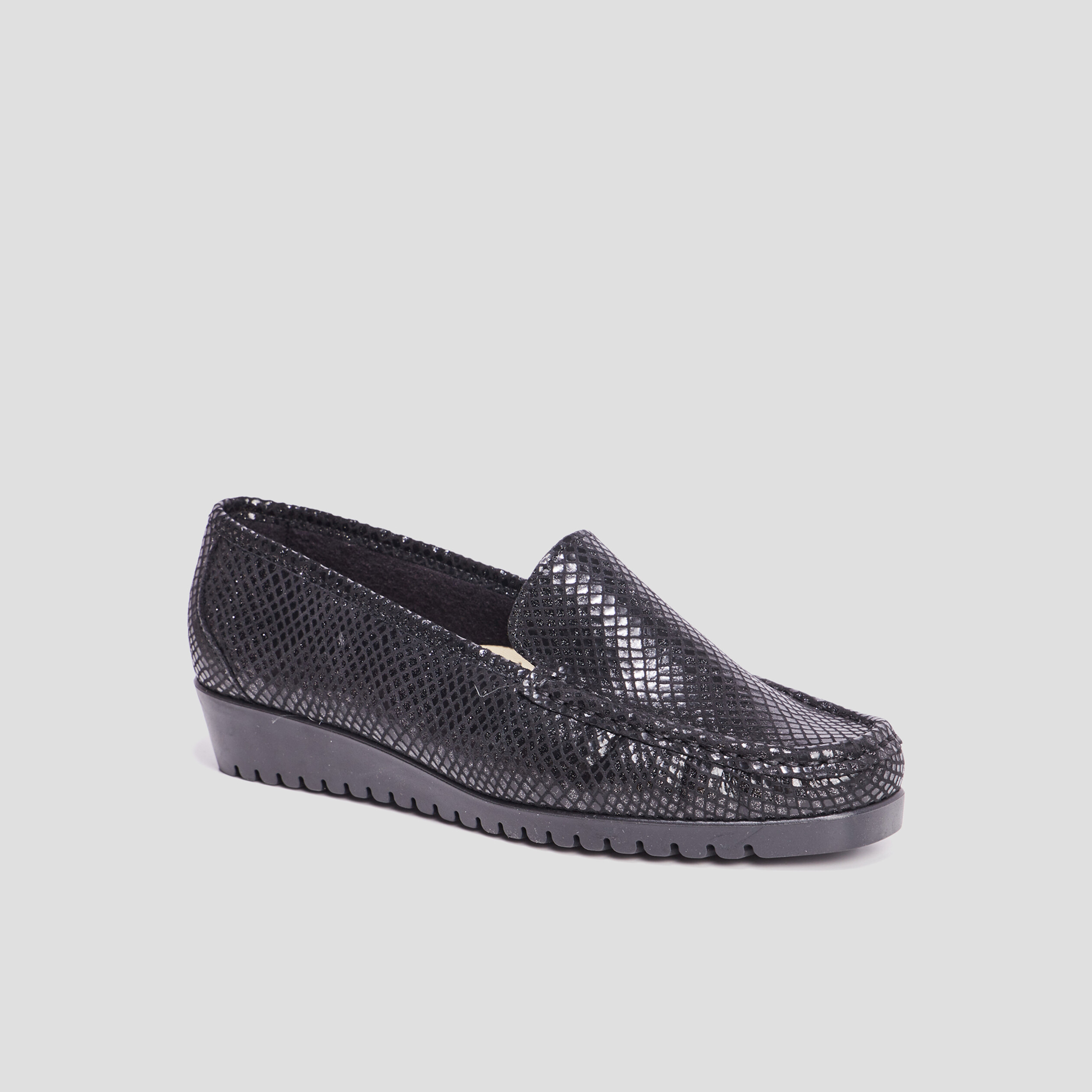Mocassins en cuir compensés pied large marron femme | La Halle