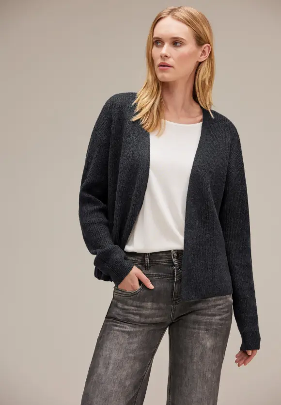 Street One Offene Melange Strickjacke