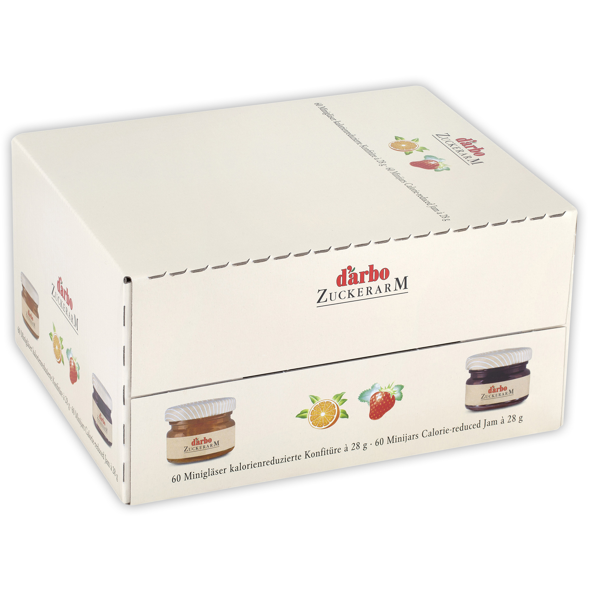 d'arbo Zuckerarm Erdbeer Konfitüre Minigläser 60x28g