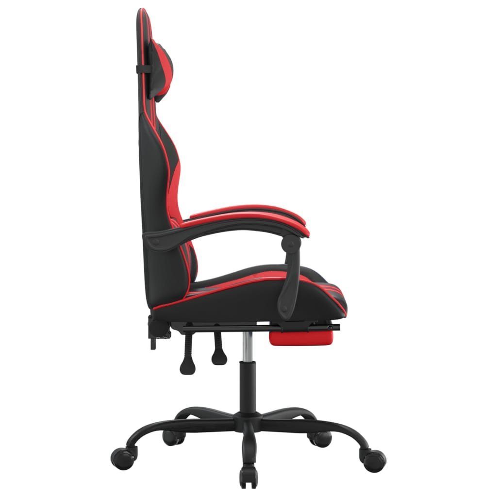 vidaXL Gaming-Stuhl Gaming-Stuhl mit Fußstütze Drehbar Schwarz & Rot Kunstleder (1 St)