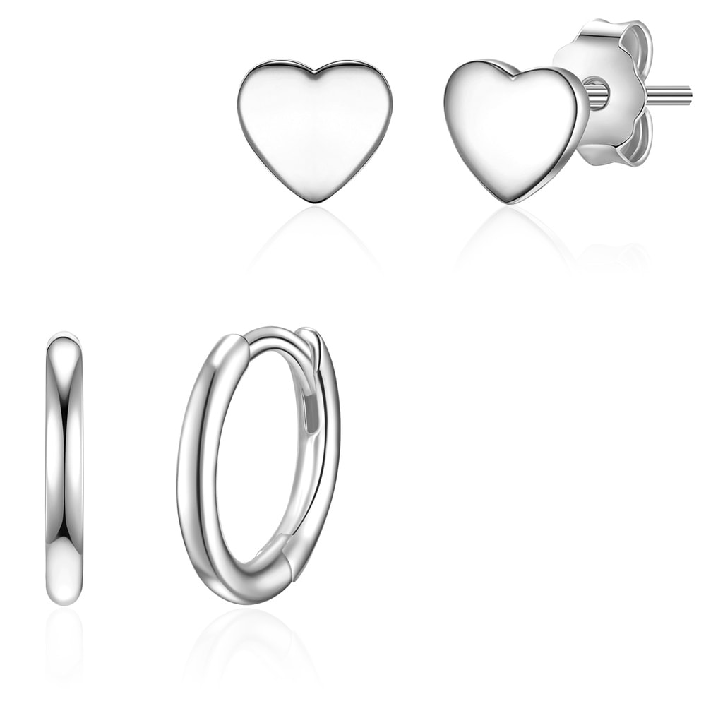 Glanzstücke München Puces d'oreilles en argent Coeur Argent sterling en Argent Boucles d'oreilles