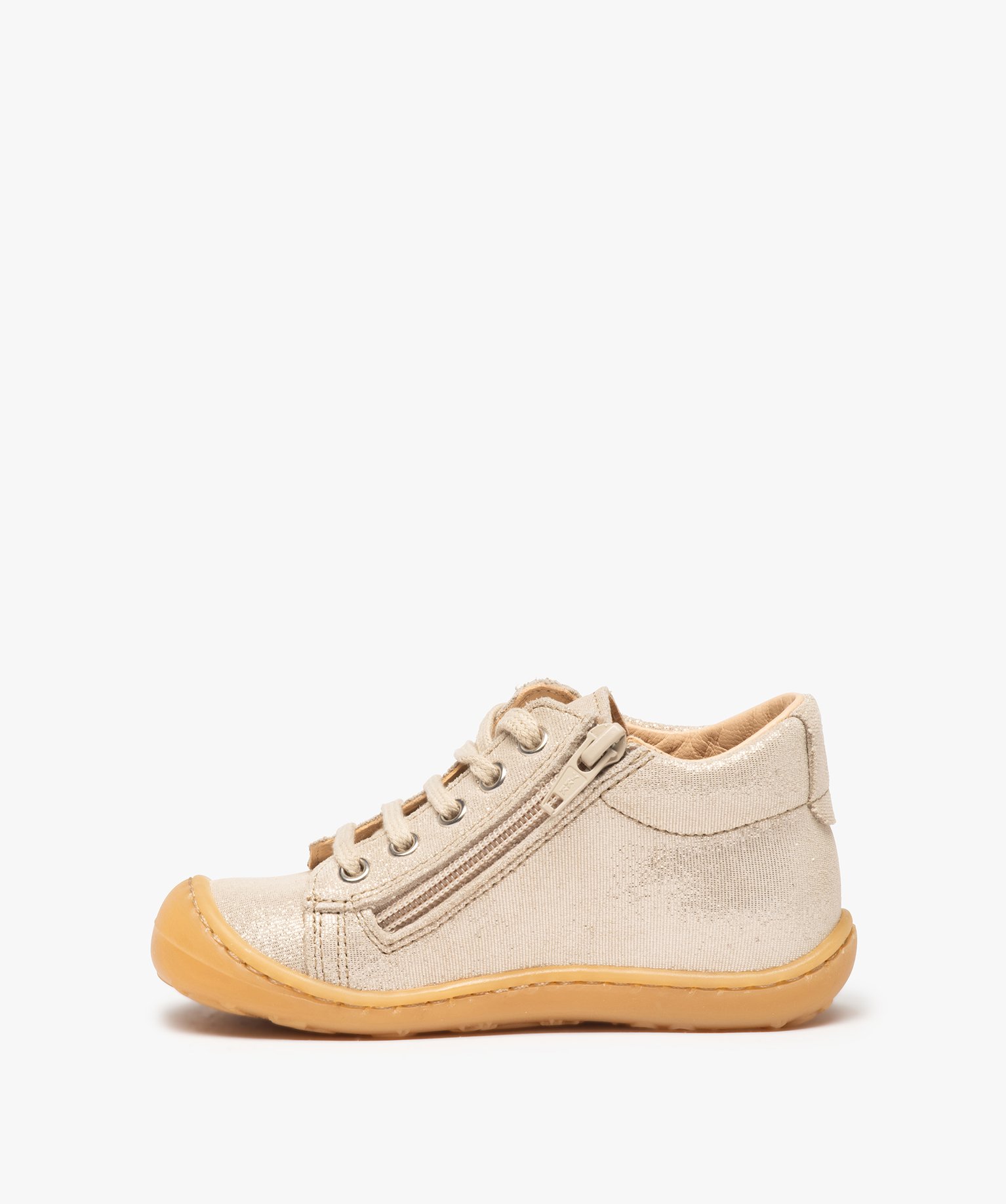 Chaussures premiers pas bébé fille dessus cuir pailleté – NA!