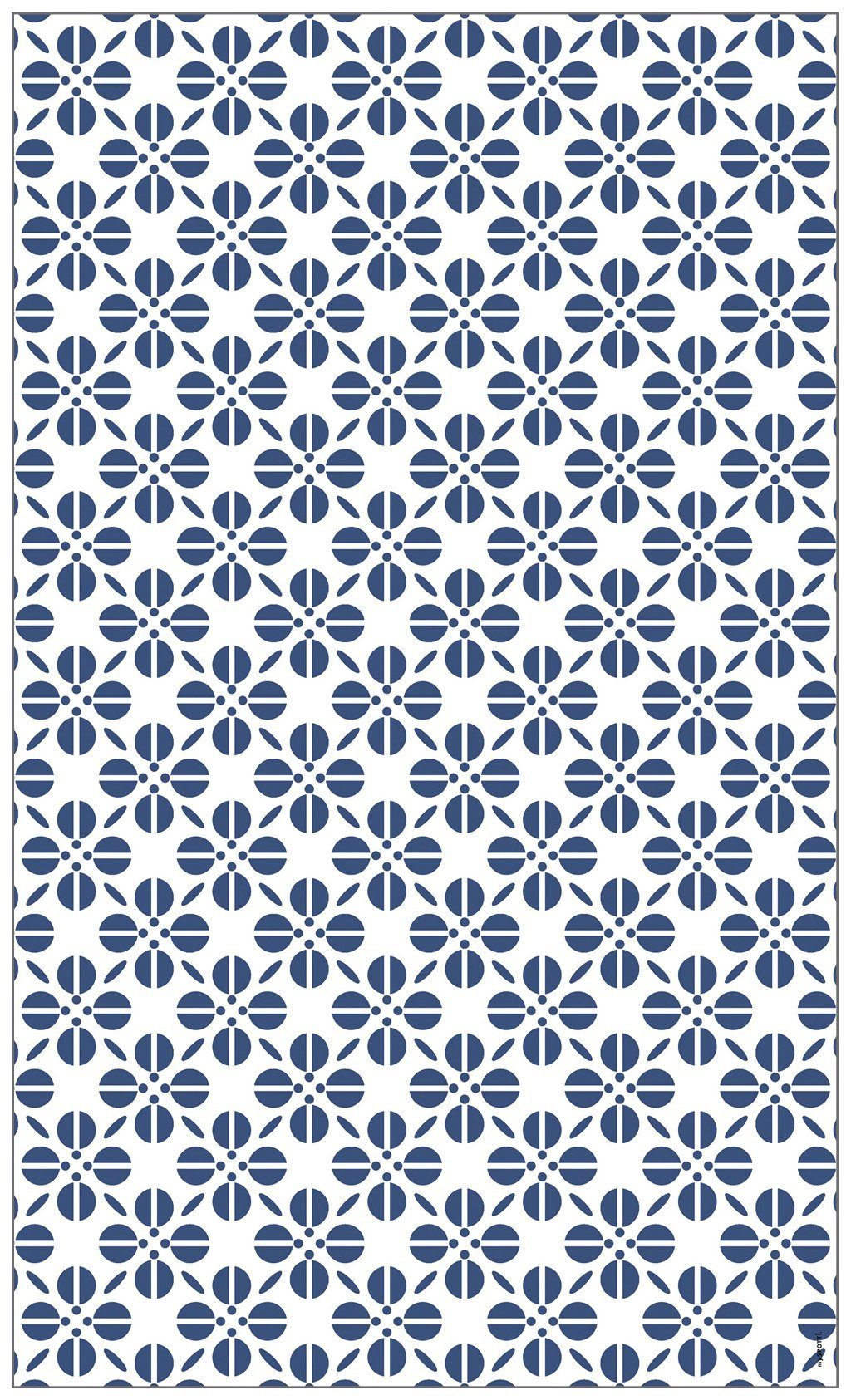 Fensterfolie Look Grafik Blumenmuster blau, MySpotti, halbtransparent, glatt, 60 x 100 cm, statisch haftend