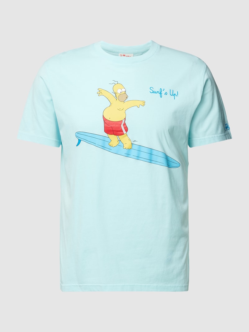 T-Shirt mit The Simpsons®-Print in aqua blau