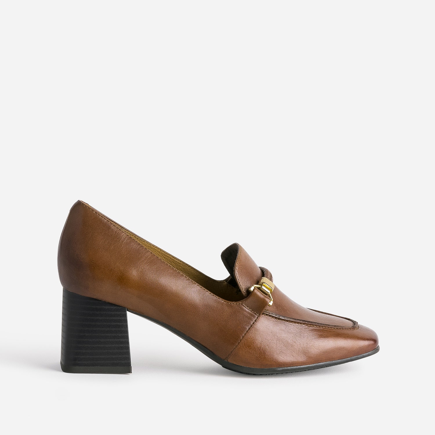 Mocassin à talon CAPRICE cognac en cuir