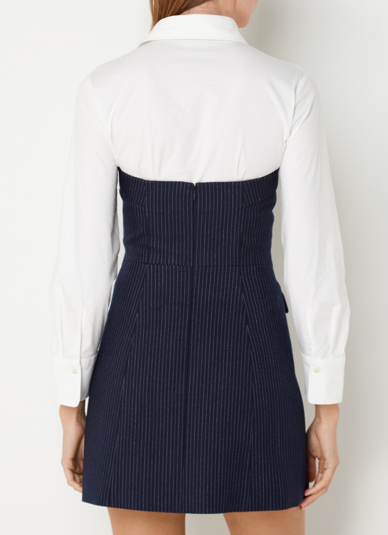 Robe bustier mini Laylee de JOSH V, à fines rayures et boutons décoratifs