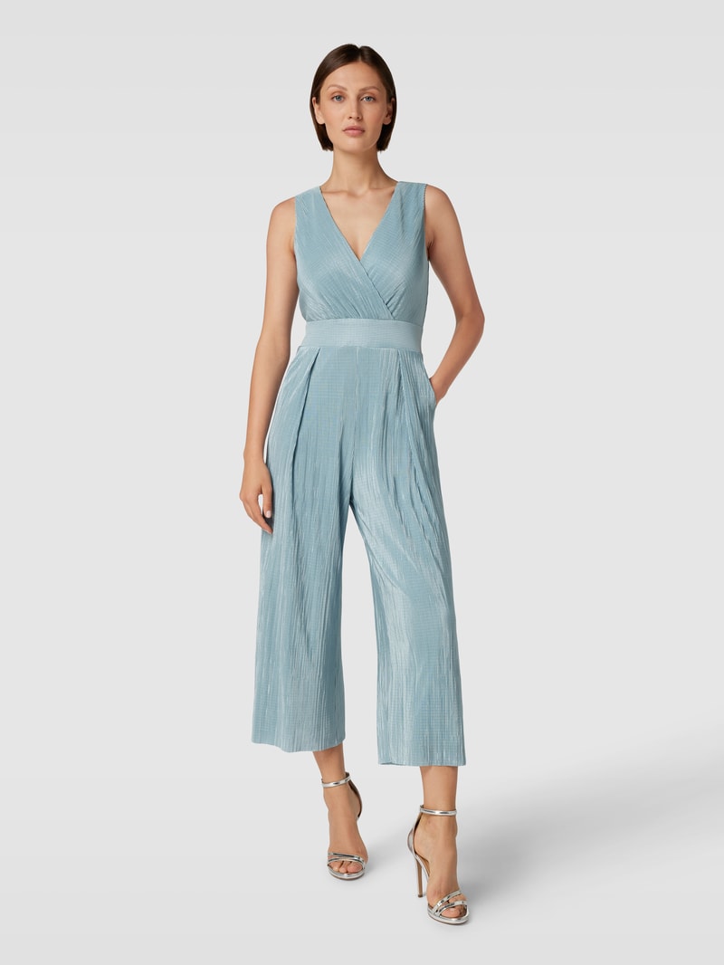 Jumpsuit mit feinen Plisseefalten in schilf