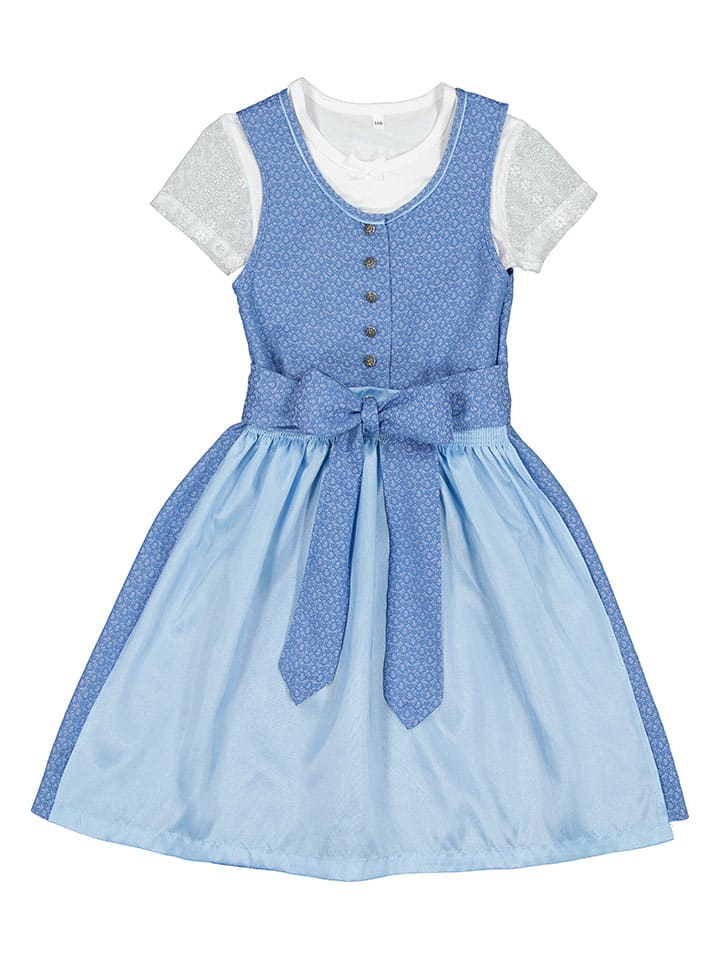 Turi Landhaus Dirndl in Blau/ Hellblau günstig kaufen