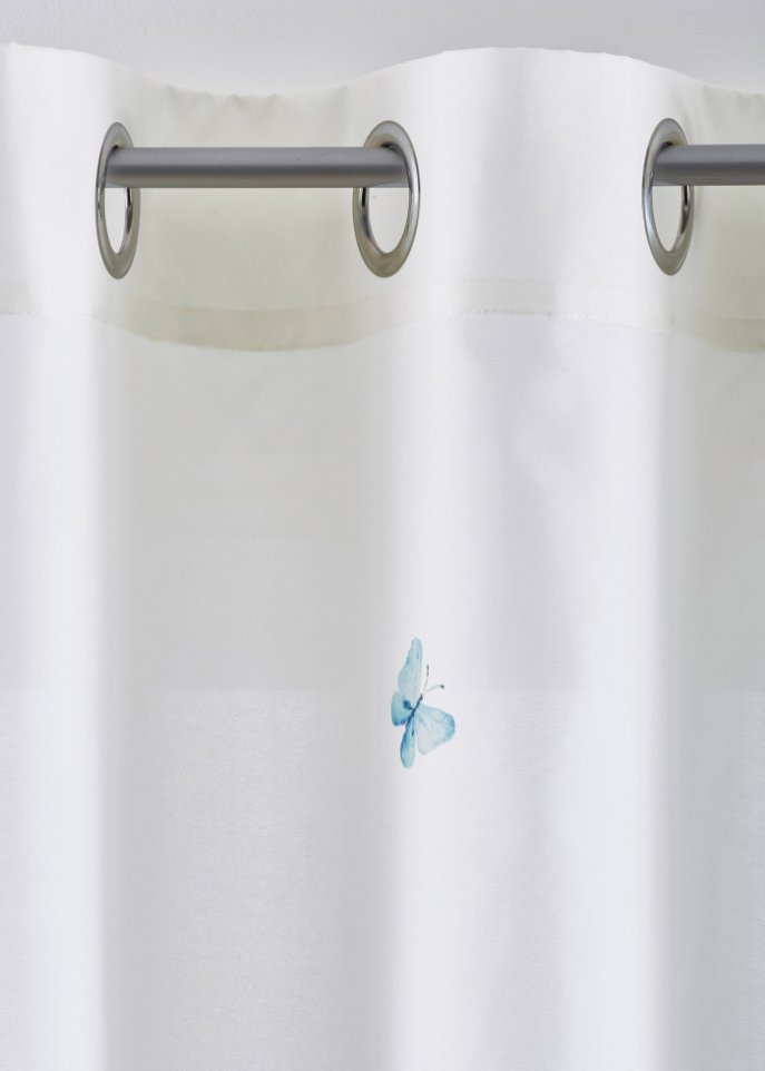 Microfaser Vorhang mit Schmetterlingsdruck (1er Pack)