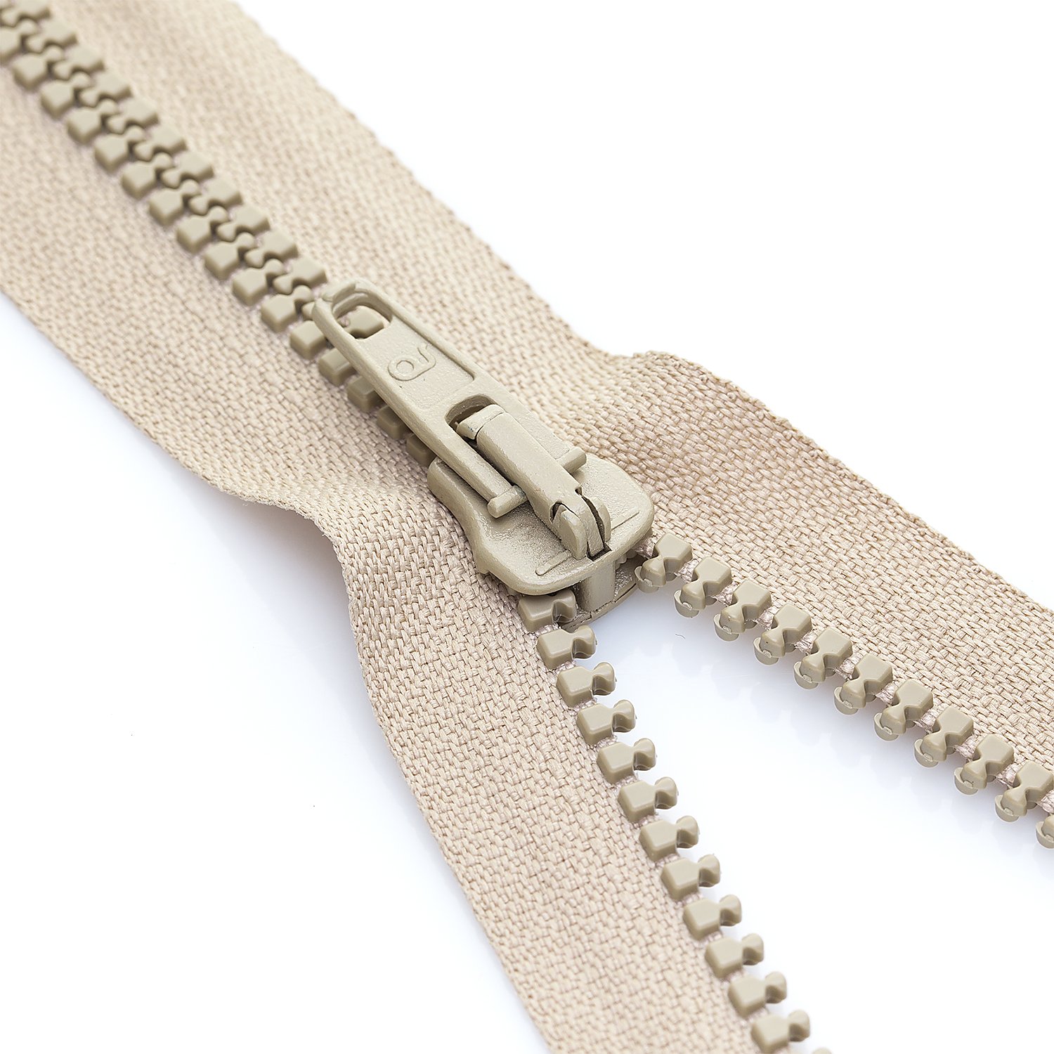 buttinette Reißverschluss mit Kunststoffkrampe in 5,8 mm, beige, teilbar