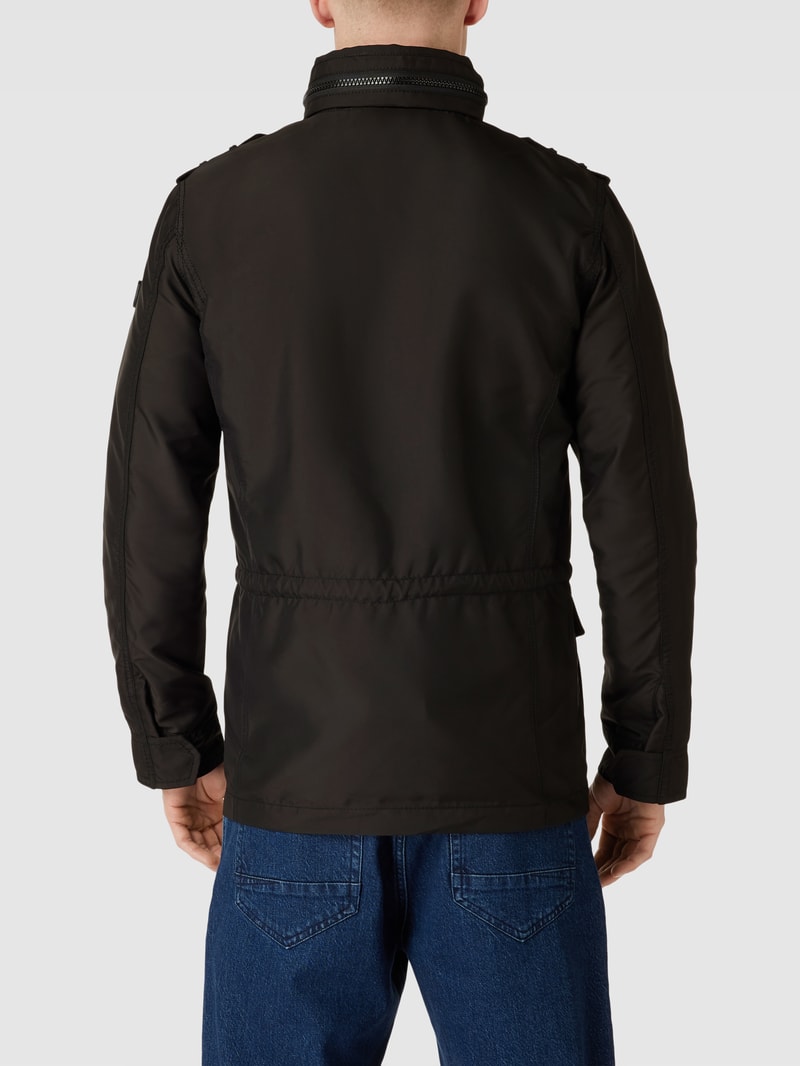 Funktionsjacke mit Stehkragen in schwarz