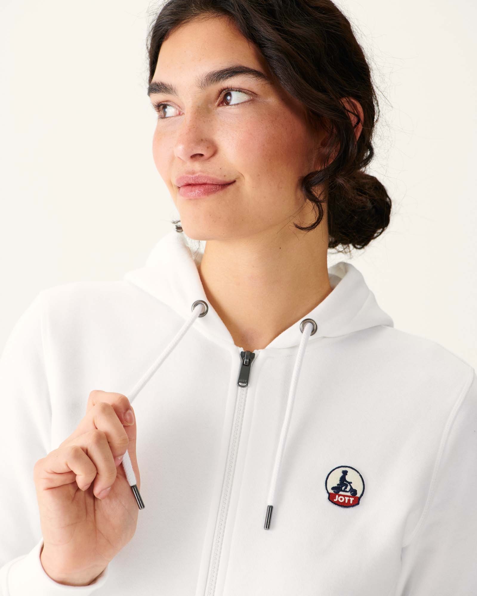 Sweat à capuche femme en coton biologique Blanc Oaxaca